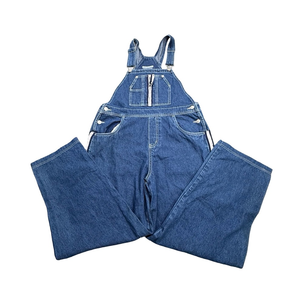 Limited Too Overalls Girls 5JR Blue 28x25 Side Stripe Denim Vintage 90s Workwear